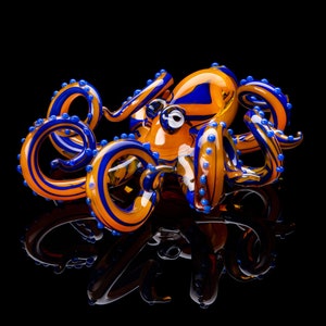 Art Glass Octopus, Glass Octopus, Octopus art ,Octopus decor, Octopus Sculpture, Squid, Art glass, Octopus Ornament,  Octopus Figurine