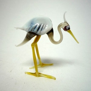 Glass Heron Bird Glass Sculpture, Animals Glass, Art Glass, Blown Glass, Sculpture Made Of Glass,EIN REIHER
