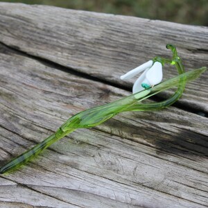 Glass Flower Snowdrop - White Snowdrop - Glass Flower - Single Snowdrop - Forever Snowdrop image 2