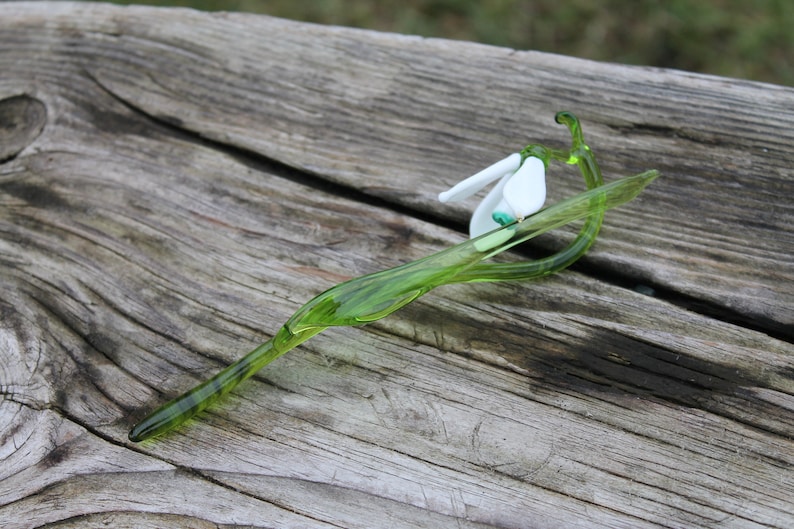 Glass Flower Snowdrop - White Snowdrop - Glass Flower - Single Snowdrop - Forever Snowdrop image 2