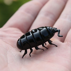 Glass woodlouse, Glass bug, Art glass, Blown Glass bug, glass sculpture woodlouse zdjęcie 4