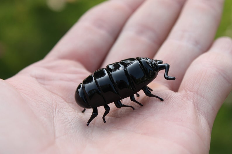 Glass woodlouse, Glass bug, Art glass, Blown Glass bug, glass sculpture woodlouse zdjęcie 4