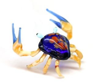 Glass Crab, Art Glass crab, Blown Glass crab, Sculpture Made Of Glass crabs, blown glass figurine