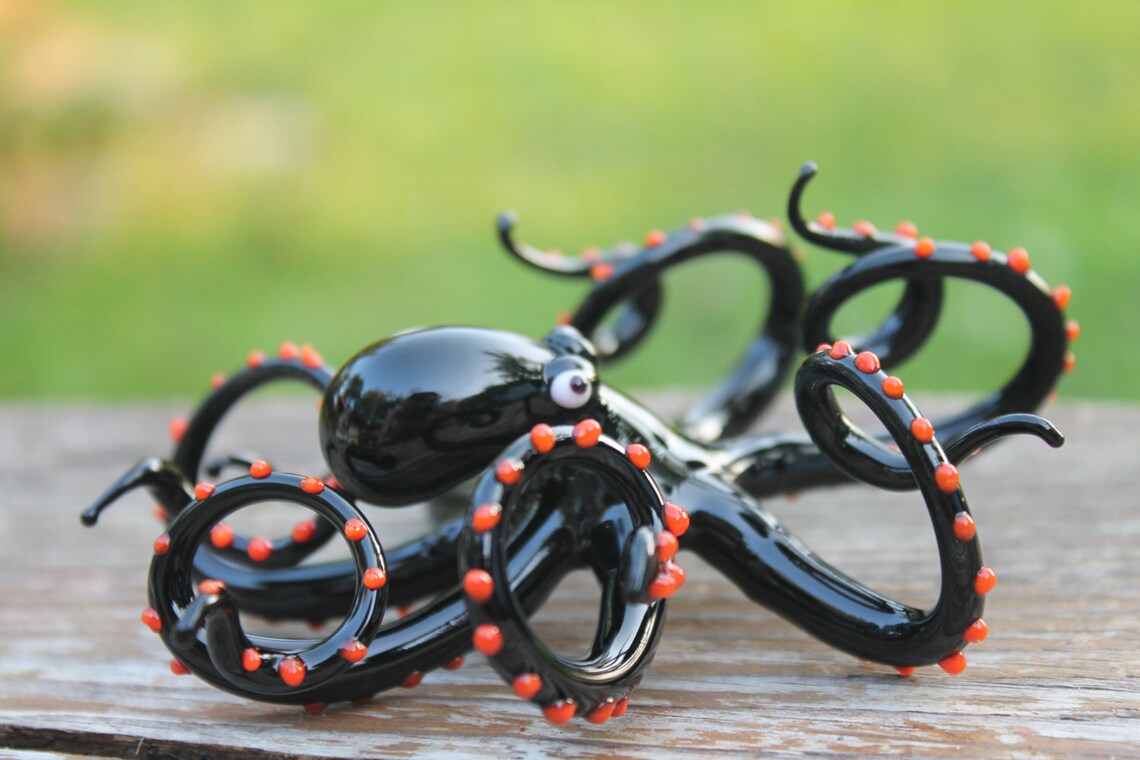 Blown Glass Octopus Glass Octopus Glass Octopus Ocean Etsy