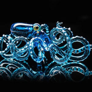 Glass Octopus Sculpture Squid Kraken Cephalopod Blown Glass Octopus Glass Octopus Ocean Octopus Sculpture Squid
