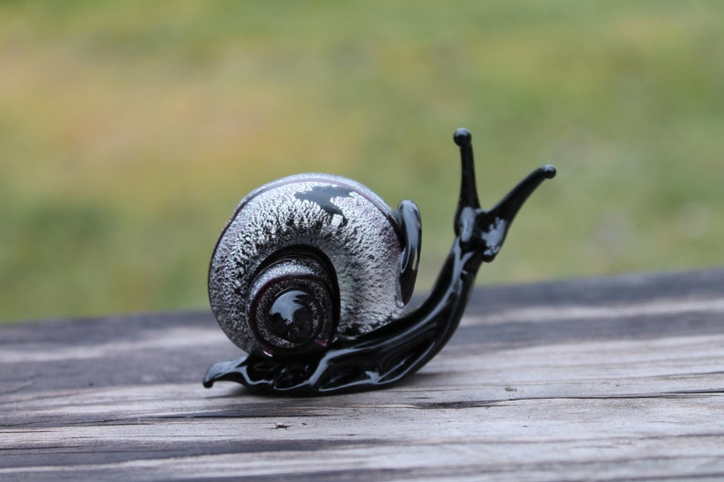 Glass Snails hand sculpted Snail glass sculpture Glass snail Snail Figure Glass snail figurine Miniature snail Miniature Figurine Ornament image 7