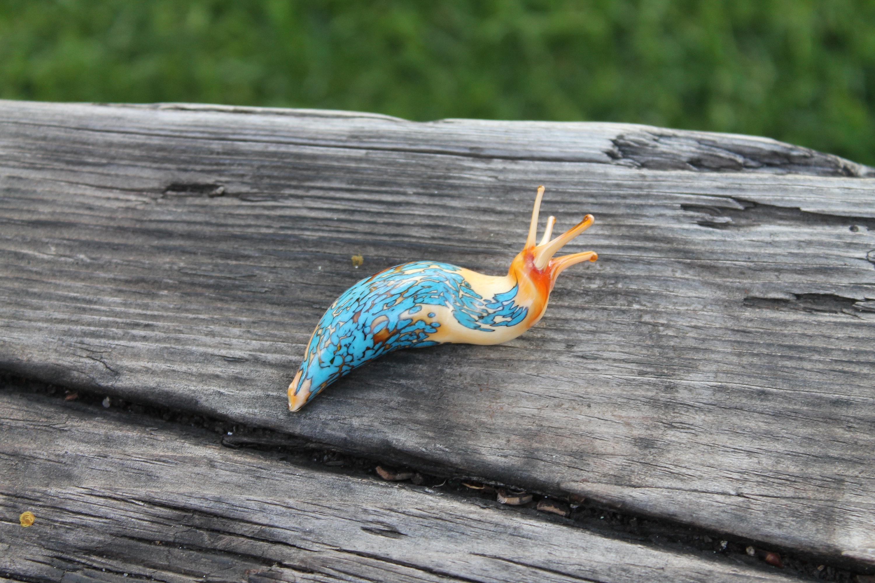 Spotted Slug  glass sculpture GLASS SLUG lampwork Glass Animals Handcrafted Snail glass Slug sculpture