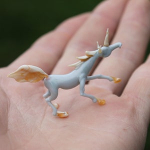 Glass Unicorn Micro Figurine Unicorn Figurine Glass Figure miniature.glass lampwork glass unicorn sculpture unicorn figurine. image 4