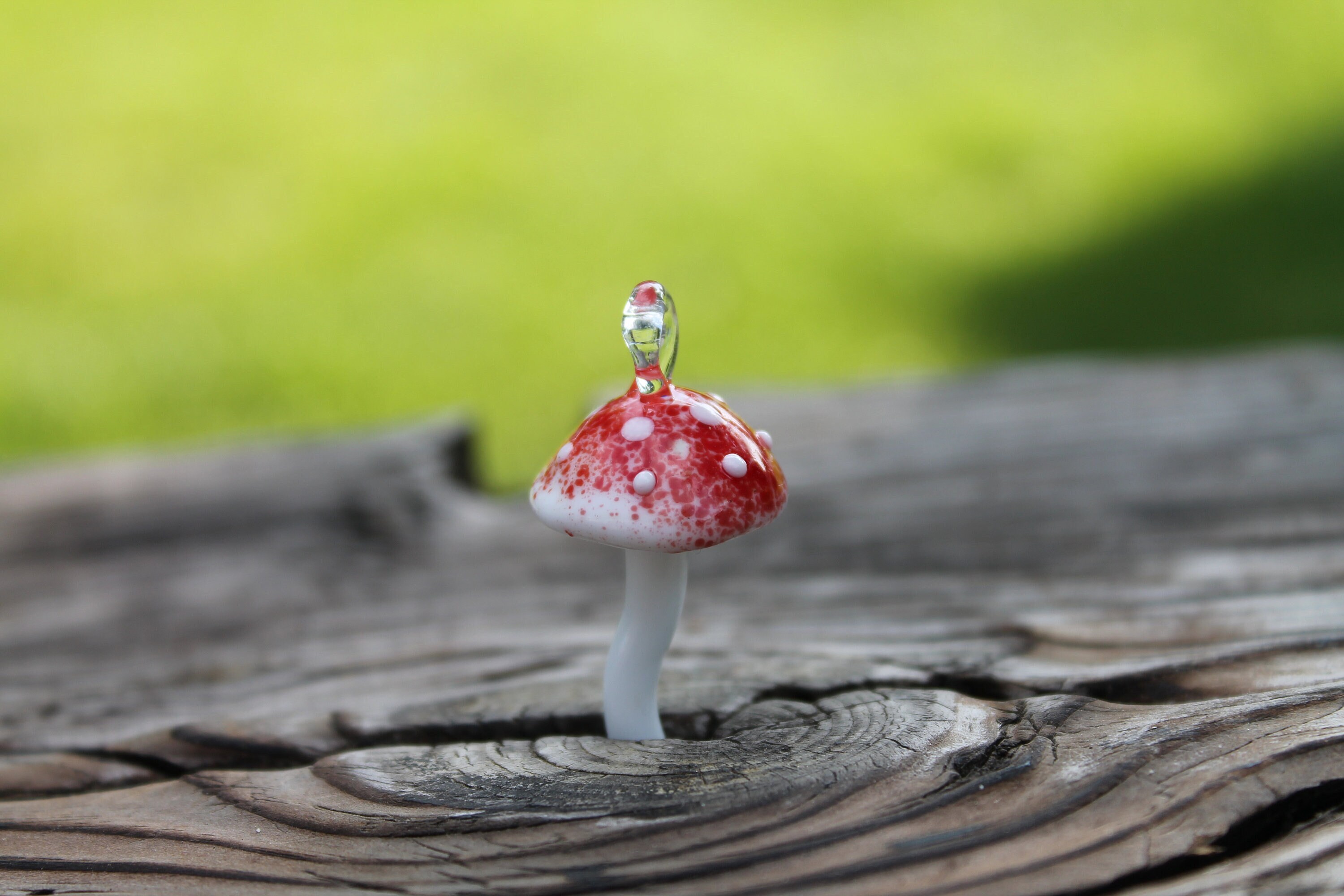 Captivating Glass Mushroom Pendant: Handcrafted Elegance Inspired by Nature's Whimsy - A Unique and Exquisite Accessory for Enchanting Style