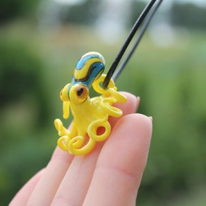 Small Octopus Jewelry Necklace Pendants Squid Octopus Pendant Blown Glass Gift for Her or Gift for Him