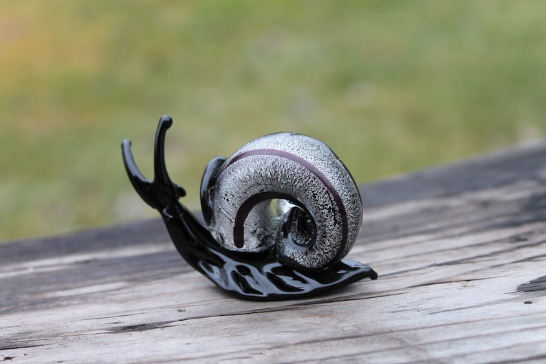 Glass Snails hand sculpted Snail glass sculpture Glass snail Snail Figure Glass snail figurine Miniature snail Miniature Figurine Ornament image 2