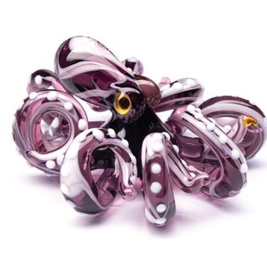 The Purple Kracken Collectible Wearable Boro Glass Octopus Necklace / Blown Glass Octopus figurine