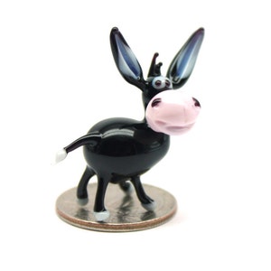 Geblasenem Glas Esel Glas Esel Skulptur Sammlerstück Esel Figur Home Decor handgemachte geblasen Esel ArtGlass Geschenk Glas Figur