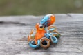 Blown Glass Orange and Blue Octopus glass figurine Octopus Glass Ocean Octopus Kraken Glass Octopus Figurine product logo