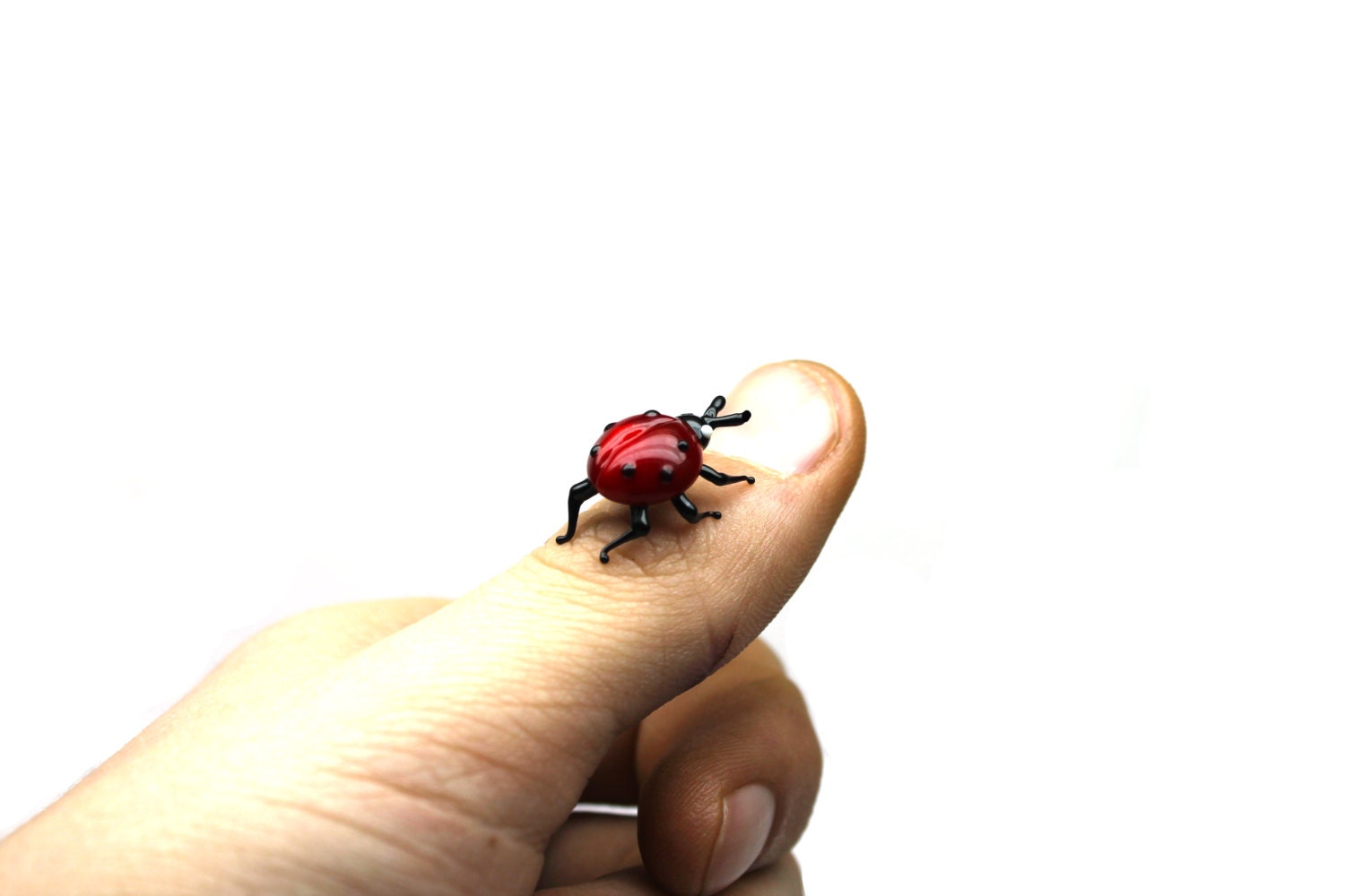 吹きガラスてんとう虫ミニチュア、てんとう虫彫刻、てんとう虫
