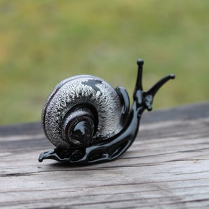 Glass Snails hand sculpted Snail glass sculpture Glass snail Snail Figure Glass snail figurine Miniature snail Miniature Figurine Ornament image 4
