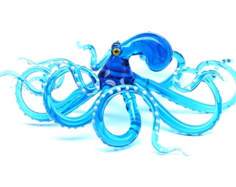 Glass Octopus Sculpture Squid Kraken Cephalopod Miniature Blown Figurine  Blown Glass Octopus Glass Octopus Ocean Octopus Sculpture Squid