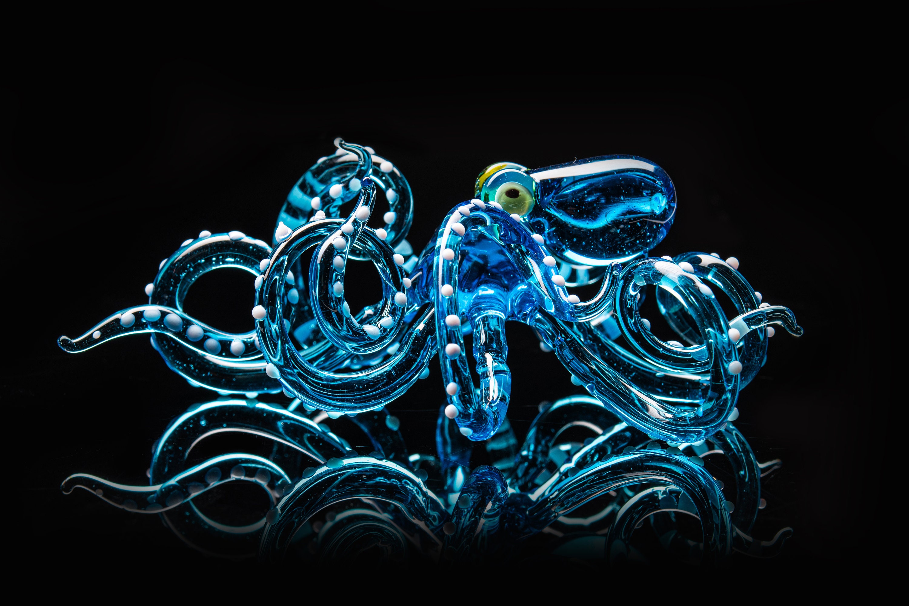 Glass Octopus Sculpture Squid Kraken Cephalopod Blown Glass Etsy