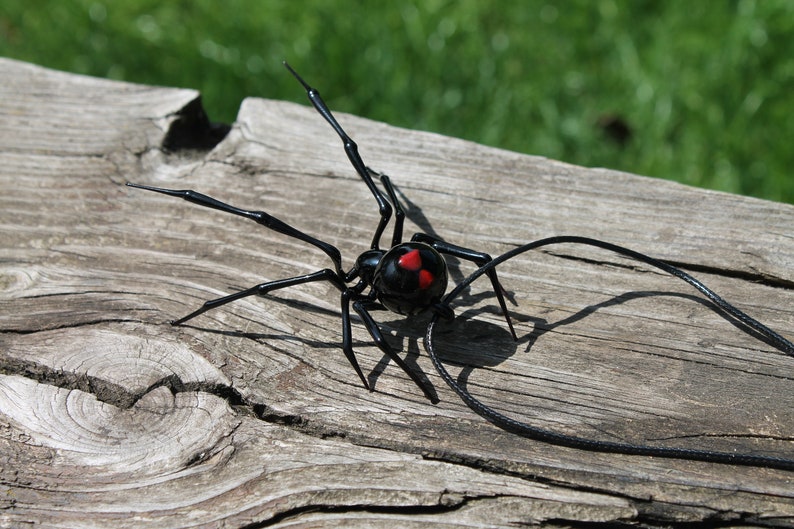 Spider Black Widow, pendant Blown glass Spider,Hanging Spider Black Widow, image 9