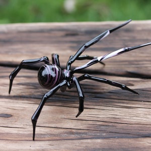 Spinne Tiere Glas, Art Glass, Mundgeblasenes Glas, Skulptur aus Glas, mundgeblasene Glasfigur
