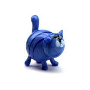 Glass cat Miniature, Animals Glass, Art Glass cat, Glass Blown cat , Sculpture Made Of Glass, Glass Art