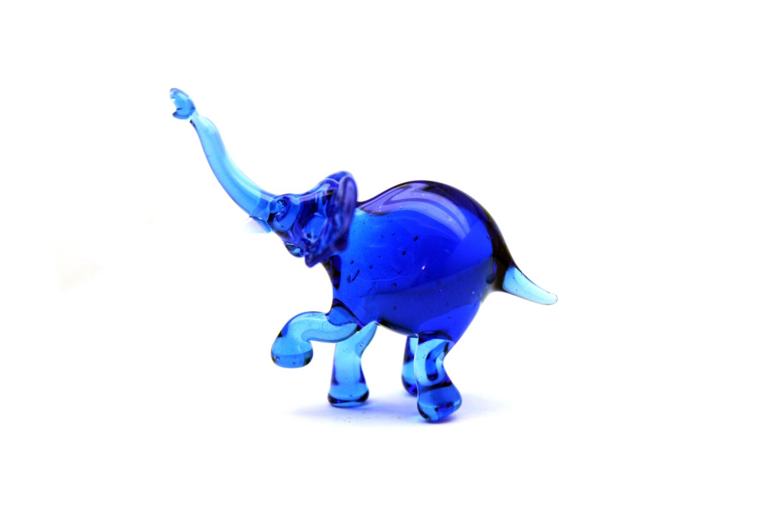 Handblown Glass Elephant Figurinehand Blown Glasses Blown Etsy