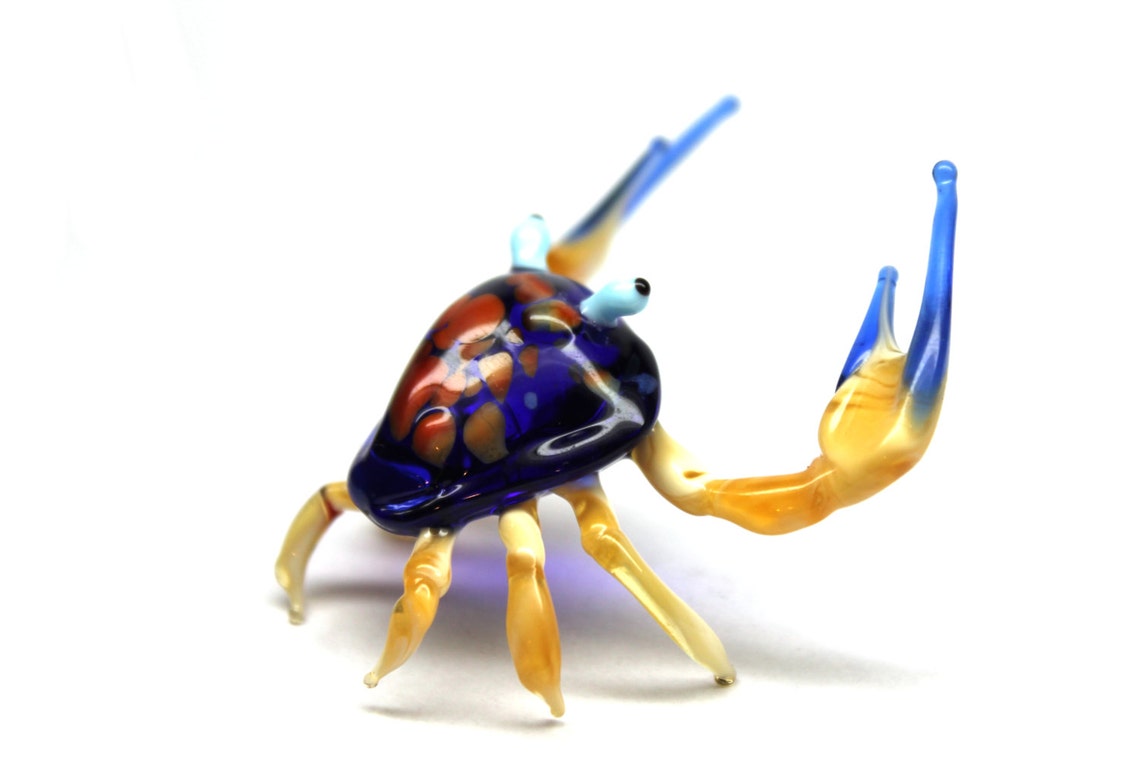 Glass Crab, Art Glass Crab, Blown Glass Crab, Sculpture Made of Glass ...