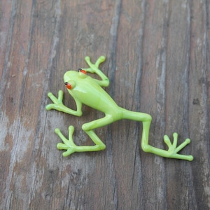 Blown Glass Frog Sculpture poison dart frog Figurine murano art collectible gifts artglass lampwork boro toy Glass Frog Miniature Homedecor