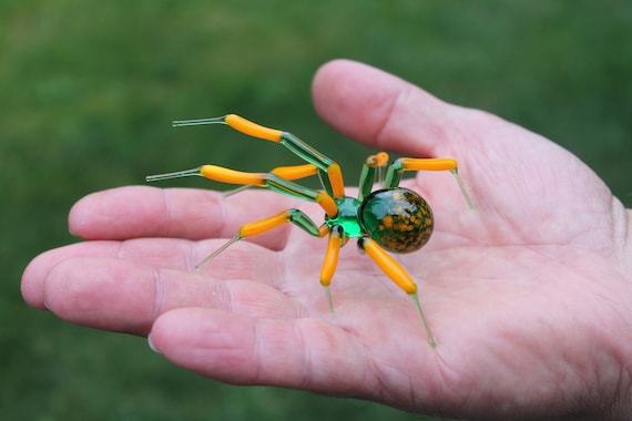 Glass Spider Miniature Art Glass Spider Animal Glass Figurine Glass Spider Figurine Blown Glass Spider Glass Spider Collection 