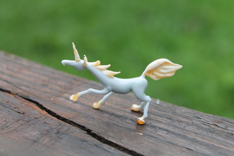 Glass Unicorn Micro Figurine Unicorn Figurine Glass Figure miniature.glass lampwork glass unicorn sculpture unicorn figurine. image 5