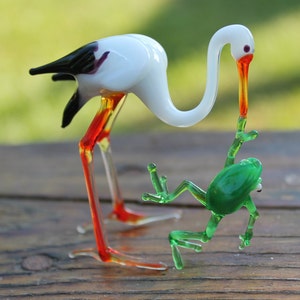 Glass stork figurine stork glass sculpture, Blown Glass, Sculpture Made Of Glass, Glass Art