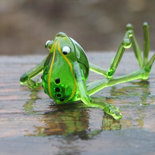 Frog Glass Miniature Animals Glass Art Glass Blown Glass Etsy