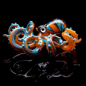 Blown Glass Octopus glass figurine Octopus Glass Ocean Octopus  Kraken Glass Octopus Figurine