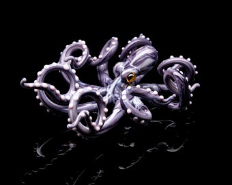 Blown Glass Ocean Octopus  figurine  handmade Octopus glass