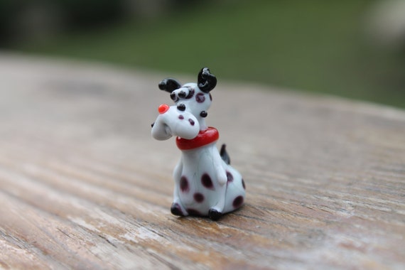 Blown Glass Dalmatian Dog Miniature Puppy Disney Collectible | Etsy
