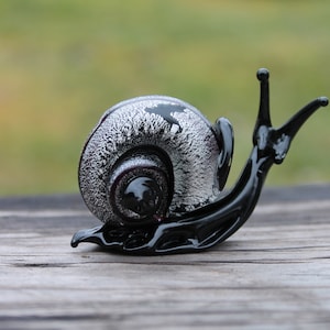 Glass Snails hand sculpted Snail glass sculpture Glass snail Snail Figure Glass snail figurine Miniature snail Miniature Figurine Ornament image 1