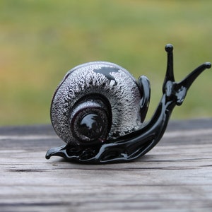 Glass Snails hand sculpted Snail glass sculpture Glass snail Snail Figure Glass snail figurine Miniature snail Miniature Figurine Ornament image 1