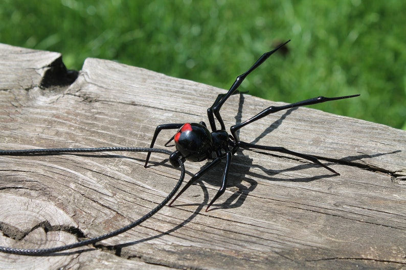 Spider Black Widow, pendant Blown glass Spider,Hanging Spider Black Widow, image 7