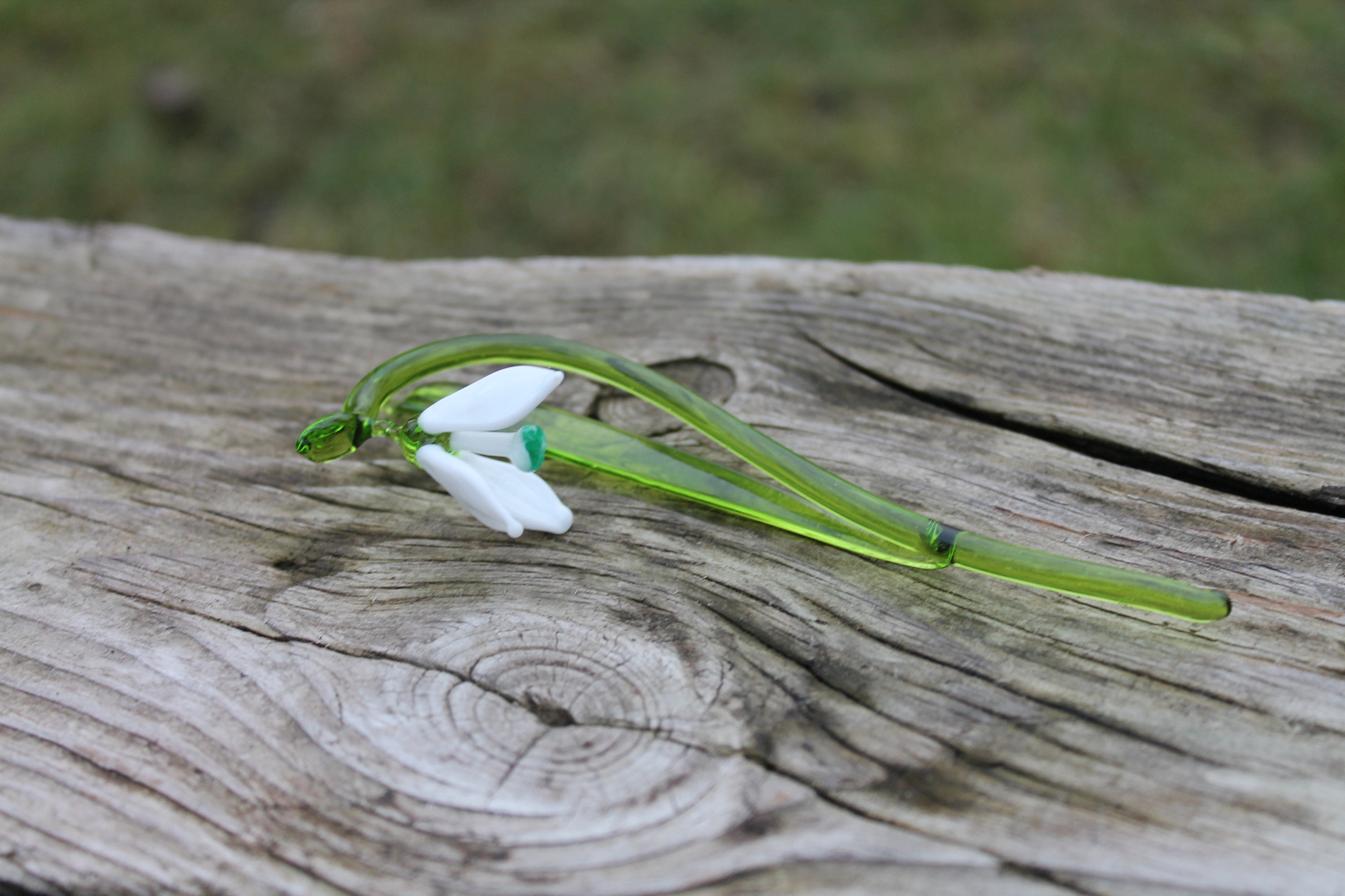 ガラスフラワー スノードロップ - ホワイト スノードロップ - ガラス