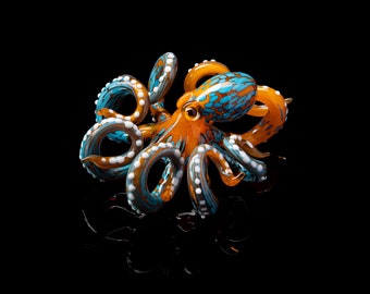 Blown Glass Octopus glass figurine Octopus Glass Ocean Octopus  Kraken Glass Octopus Figurine