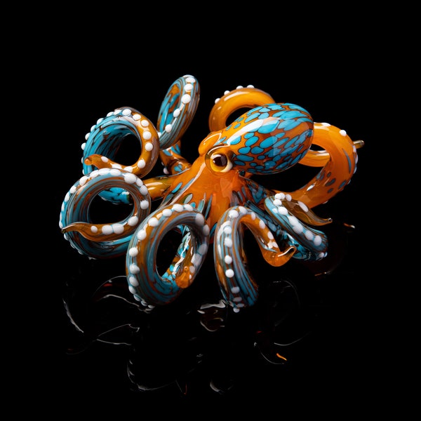 Blown Glass Octopus glass figurine Octopus Glass Ocean Octopus  Kraken Glass Octopus Figurine