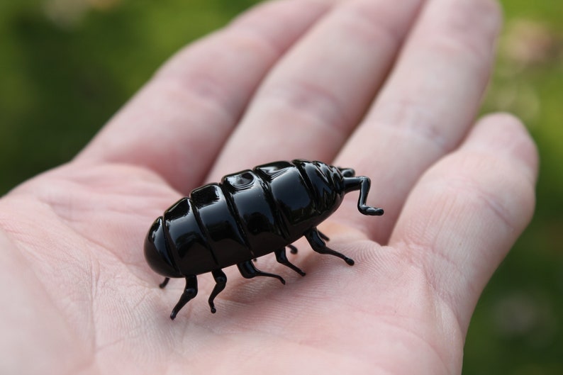 Glass woodlouse, Glass bug, Art glass, Blown Glass bug, glass sculpture woodlouse zdjęcie 6