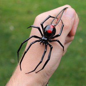 Pendant Spider Black Widow, pendant Blown glass Spider,Hanging Spider Black Widow,