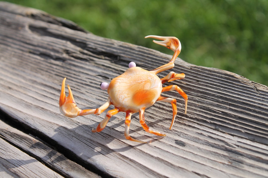 Glass Crab Figurine - Glass Crab - Art Glass Crab - Blown Glass Crab ...