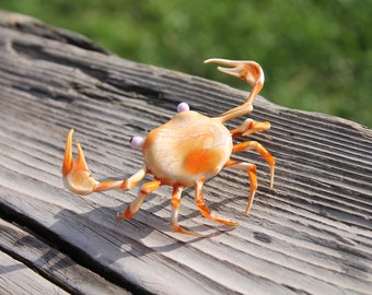 Glass Crab Figurine - Glass Crab - Art Glass crab - Blown Glass crab - Blown glass figurine