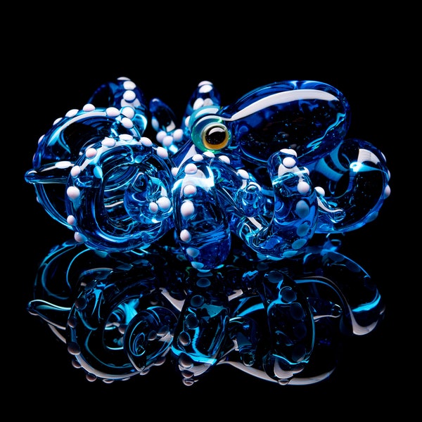 Glass Octopus glass figurine Miniature Octopus Little Glass Animals Murano Gift Blown Sculpture Art Collectible Artglass Lampwork