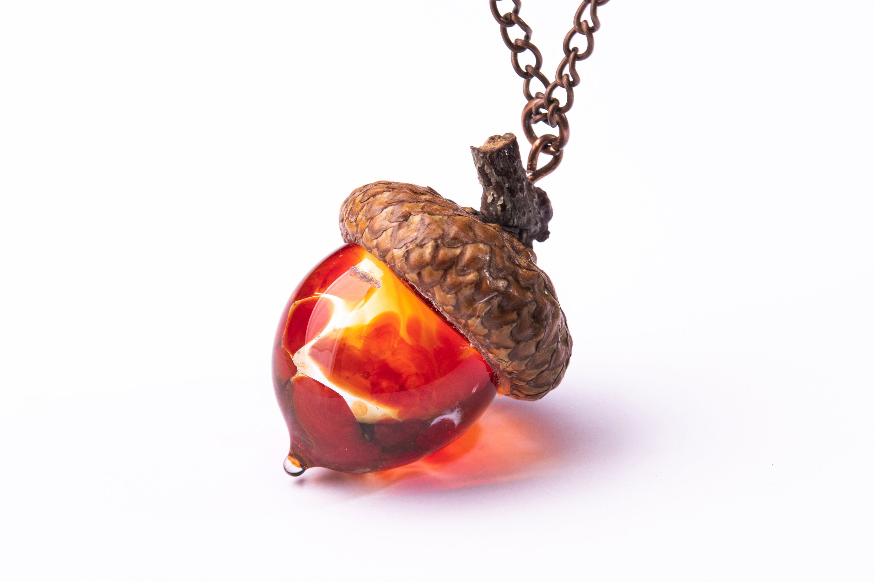 Glass acorn necklace best sale