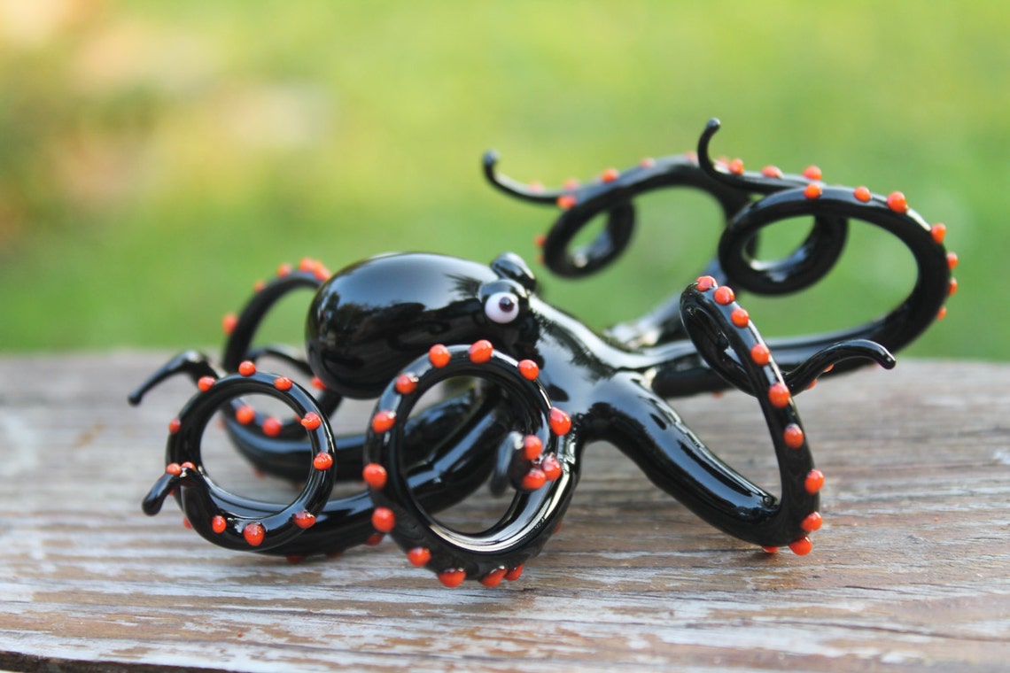 Blown Glass Octopus Glass Octopus Glass Octopus Ocean Etsy