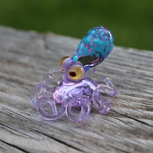 Glass Blue Purple Octopus | Pendants Glass Octopus | Glass Ocean Octopus | Kraken Glass Octopus Figurine