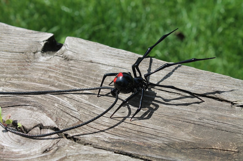 Spider Black Widow, pendant Blown glass Spider,Hanging Spider Black Widow, image 6
